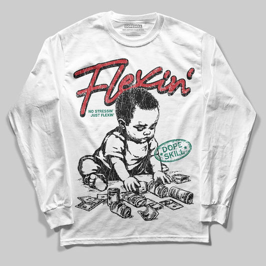 Jordan 3 Mexico 'El Vuelo' DopeSkill T-Shirt Long Sleeve T-Shirt Flexin' Graphic Streetwear - White