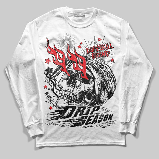 Black and White Sneakers DopeSkill Long Sleeve T-Shirt Drip Season Graphic Streetwear - White 