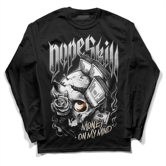 Dunk Low Cool Grey DopeSkill Long Sleeve T-Shirt Money On My Mind Graphic Streetwear - Black