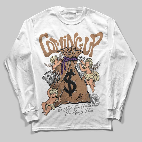 Jordan 6 WMNS Gore-Tex Brown Kelp DopeSkill Long Sleeve T-Shirt Money Bag Coming Up Graphic Streetwear - White