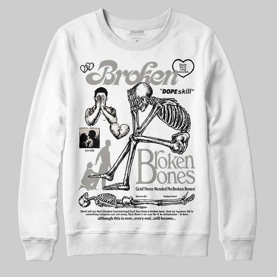 Jordan 3 Retro Pure Money DopeSkill Sweatshirt Broken Bones Graphic Streetwear - White