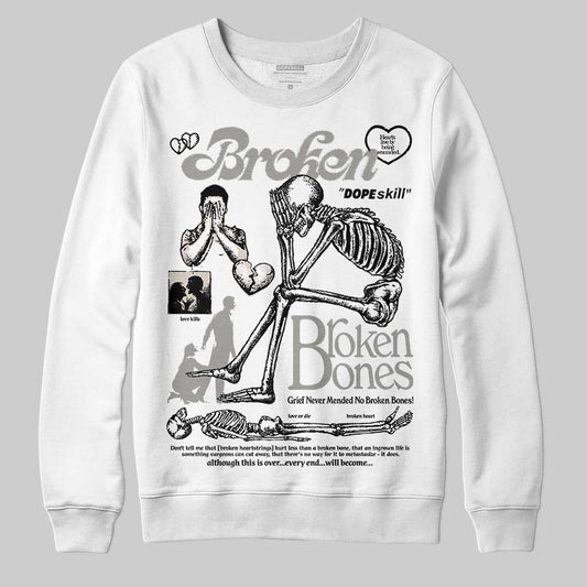 Jordan 3 Retro Pure Money DopeSkill Sweatshirt Broken Bones Graphic Streetwear - White