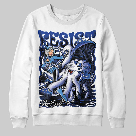 Jordan 5 Racer Blue DopeSkill Sweatshirt Resist Graphic Streetwear - White