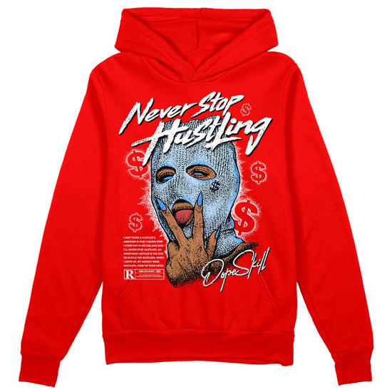 Jordan 11 Retro Cherry DopeSkill Varsity Red Hoodie Sweatshirt Never Stop Hustling Graphic Streetwear 