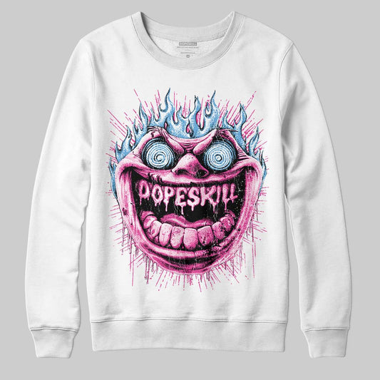 Pink Sneakers DopeSkill Sweatshirt Hellfire Graphic Streetwear - White