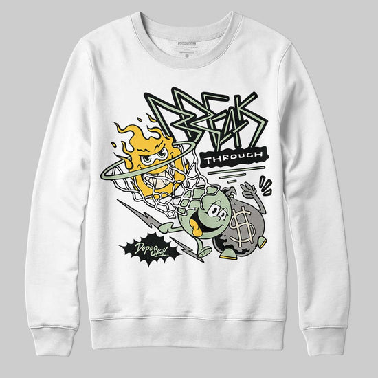 Jordan 4 WMNS “Seafoam” (2025) DopeSkill Sweatshirt Break Through Graphic Streetwear - White