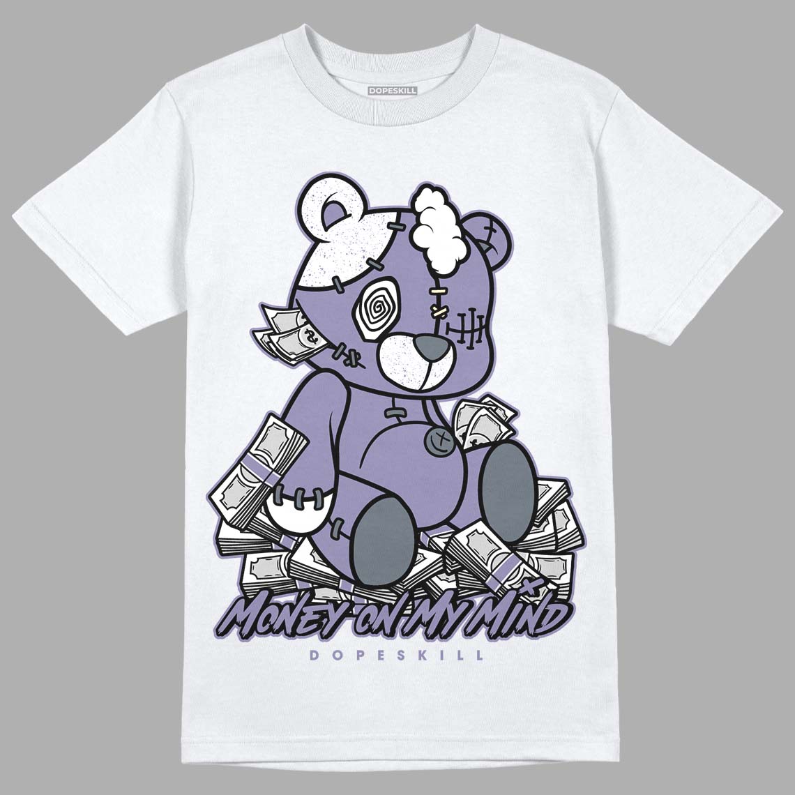 Jordan 5 Retro Low Indigo Haze DopeSkill T-Shirt MOMM Bear Graphic Streetwear - White