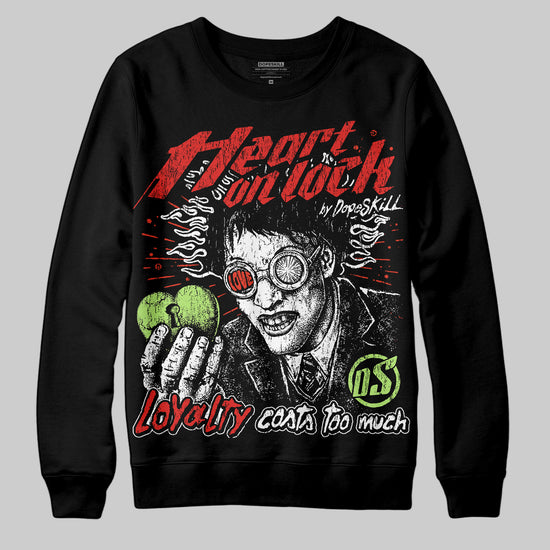 Jordan 5 Retro OG "Halloween" DopeSkill Sweatshirt Heart On Lock Graphic Streetwear - Black