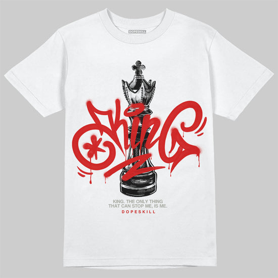 Jordan 3 Retro Fire Red DopeSkill T-Shirt King Chess Graphic Streetwear - White 