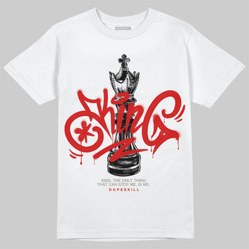 Jordan 3 Retro Fire Red DopeSkill T-Shirt King Chess Graphic Streetwear - White 