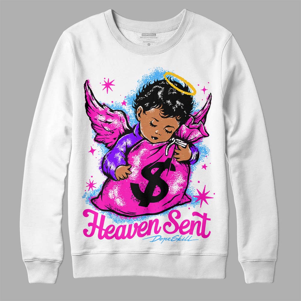 Dunk Low GS “Active Fuchsia” DopeSkill Sweatshirt Heaven Sent Graphic Streetwear - White