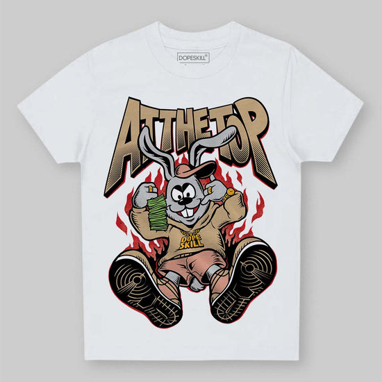 TAN Sneakers DopeSkill Toddler Kids T-shirt At The Top Graphic Streetwear - White 