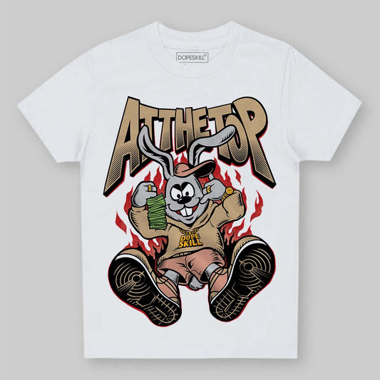 TAN Sneakers DopeSkill Toddler Kids T-shirt At The Top Graphic Streetwear - White 