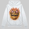Orange, Black and White Sneakers DopeSkill Hoodie Sweatshirt Hellfire Graphic Streetwear - White 