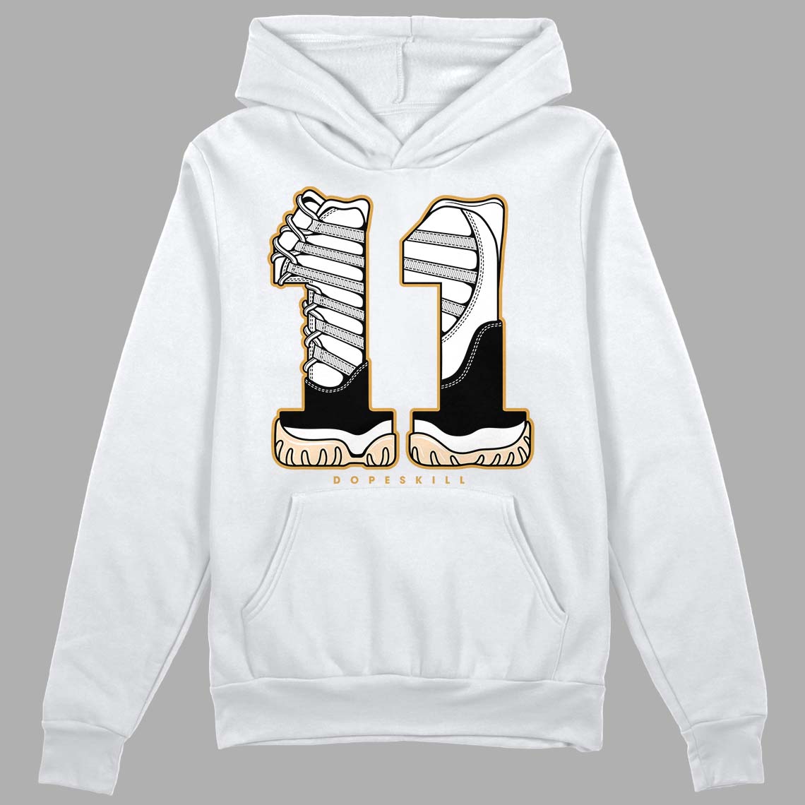 Jordan 11 "Gratitude" DopeSkill Hoodie Sweatshirt No.11 Graphic Streetwear - WHite