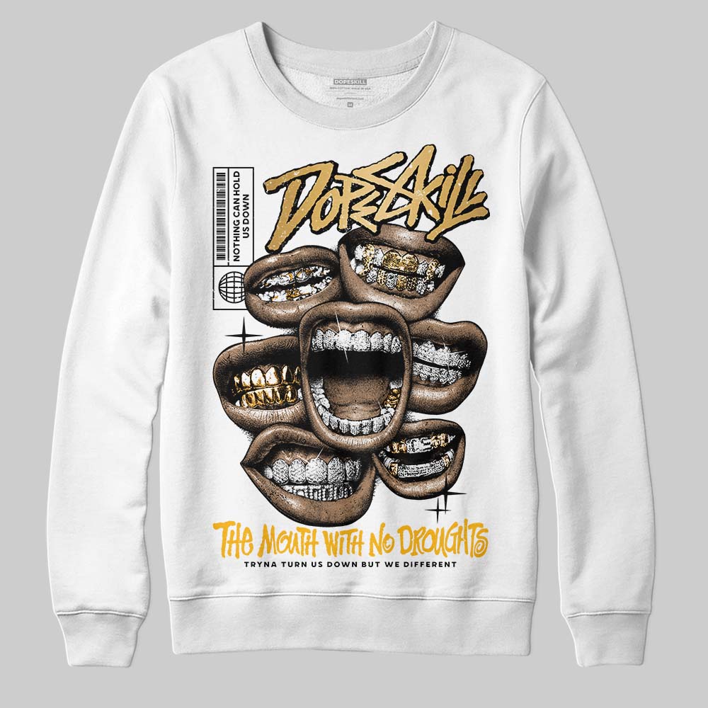 Jordan 12 Retro 'Taxi' 2025 DopeSkill Sweatshirt The Mouth With No Droughts Graphic Streetwear - White