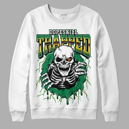 Green Sneakers DopeSkill Sweatshirt Trapped Halloween Graphic Streetwear - White 