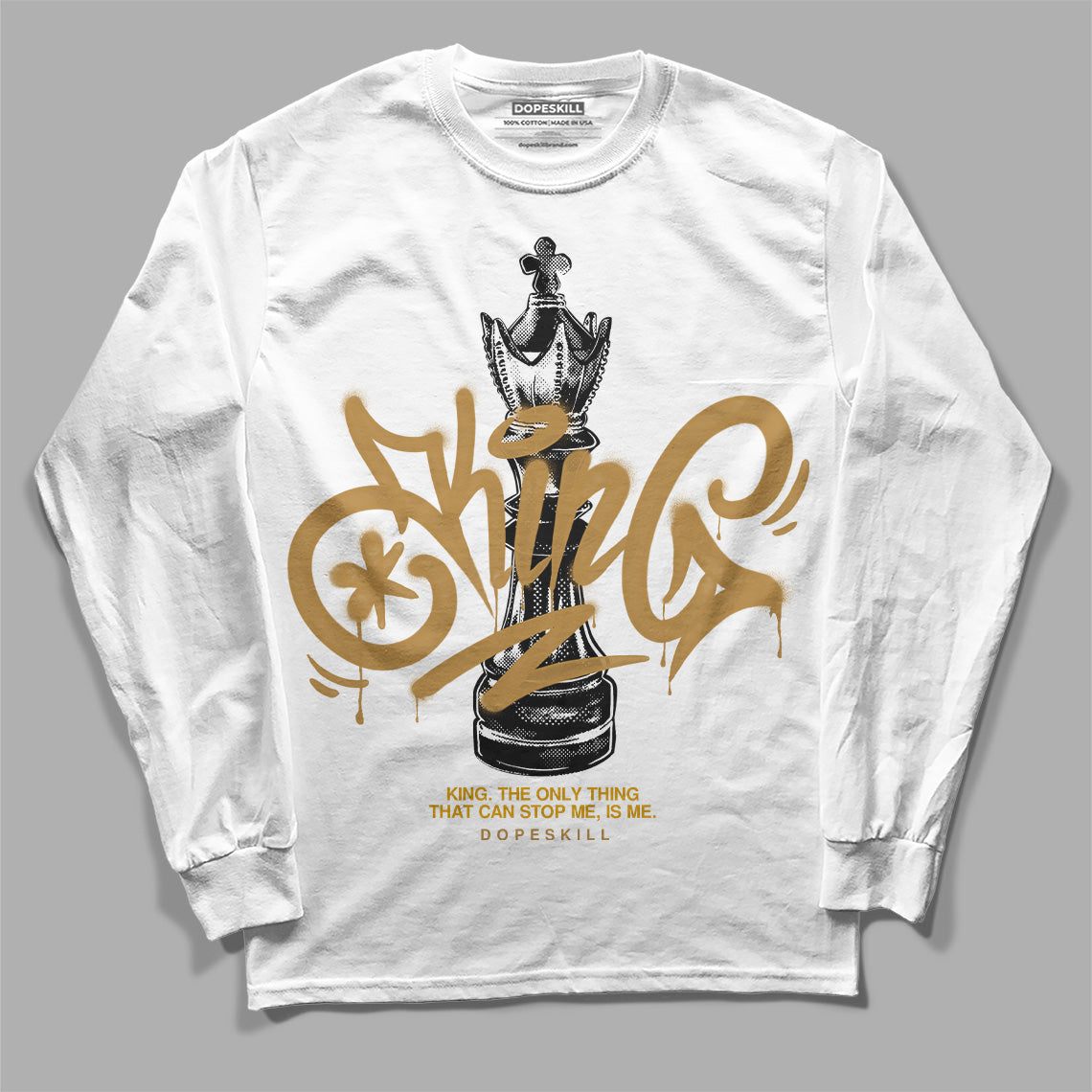 Jordan 13 Wheat 2023 DopeSkill Long Sleeve T-Shirt King Chess Graphic Streetwear - White 