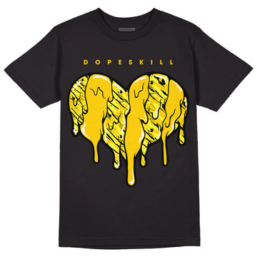 Jordan 8 Taxi Yellow Black DopeSkill T-Shirt Slime Drip Heart Graphic Streetwear -Black