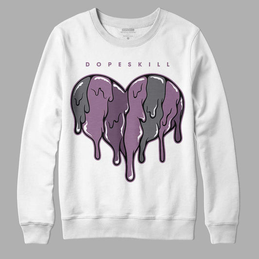 Jordan 2 “Mauve/Off-Noir” DopeSkill Sweatshirt Slime Drip Heart Graphic Streetwear - White 