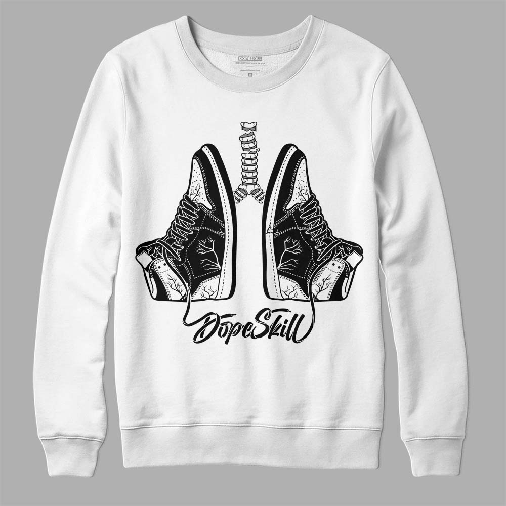 Jordan 1 High OG “Black/White” DopeSkill Sweatshirt Breathe Graphic Streetwear - White 