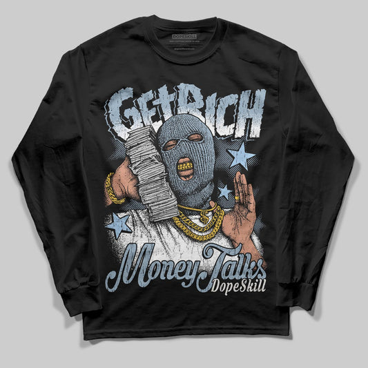 Jordan 40 “Blue Suede” DopeSkill Long Sleeve T-Shirt Get Rich Graphic Streetwear - Black
