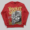 Red Sneakers DopeSkill Long Sleeve T-Shirt Pocket Change Graphic Streetwear - Red