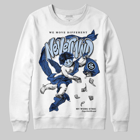 Awake NY x Jordan 5 Retro 'Black Racer Blue' DopeSkill Sweatshirt Nevermind Graphic Streetwear - White
