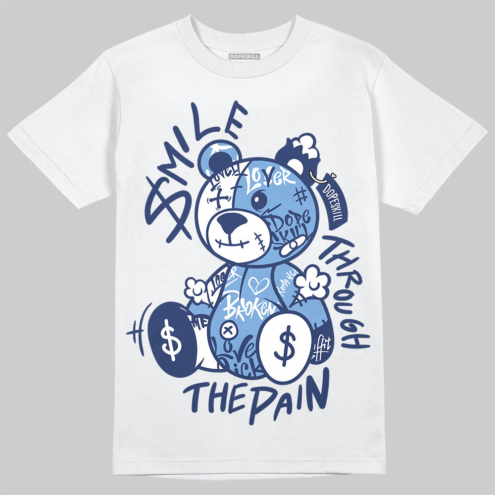 Jordan 1 High OG "Midnight Navy" DopeSkill T-Shirt Smile Through The Pain Graphic Streetwear - White