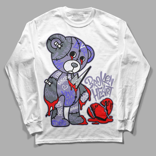 Jordan 5 Retro Low Indigo Haze DopeSkill Long Sleeve T-Shirt Broken Heart Graphic Streetwear - White