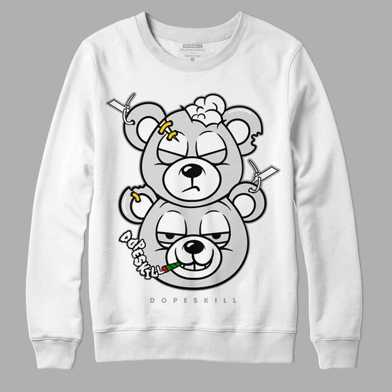 Dunk Low ‘Pure Platinum’ DopeSkill Sweatshirt New Double Bear Graphic Streetwear - White 