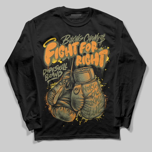 Olive Sneakers DopeSkill Long Sleeve T-Shirt Fight For Right Graphic Streetwear - Black