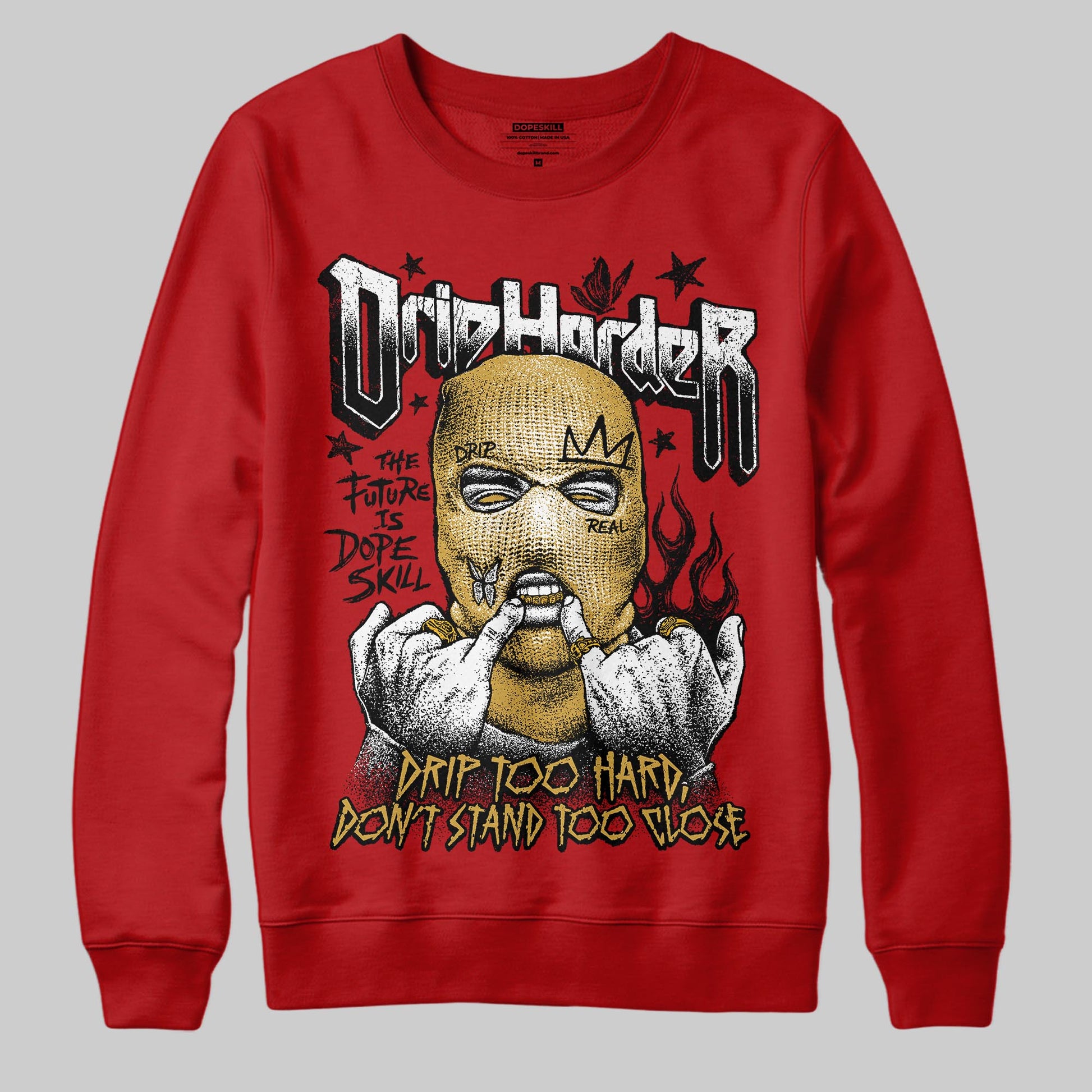 Red Sneakers DopeSkill Sweatshirt Drip Harder Graphic Streetwear - Red 
