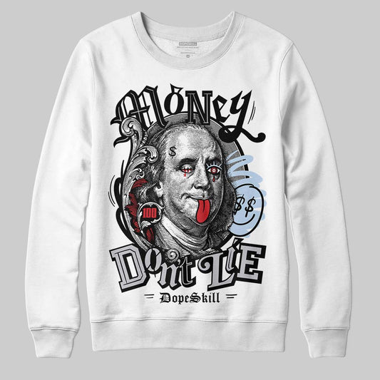 Jordan 5 Retro OG Black Metallic Reimagined DopeSkill Sweatshirt Money Don't Lie Graphic Streetwear - White