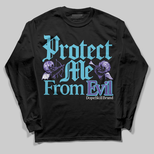 Jordan 8 Retro 'Aqua' 2025 DopeSkill Long Sleeve T-Shirt Protect Me From Evil Graphic Streetwear - Black