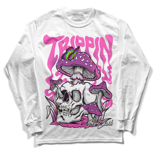 Jordan 4 GS “Hyper Violet” DopeSkill Long Sleeve T-Shirt Trippin Graphic Streetwear - White