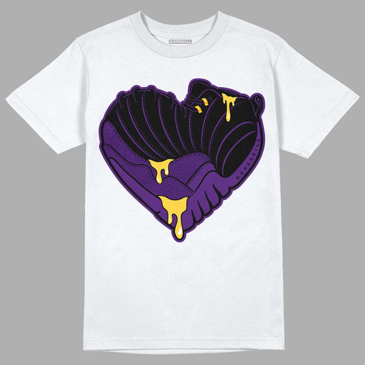 Jordan 12 “Field Purple” DopeSkill T-Shirt Heart Jordan 12 Graphic Streetwear - White