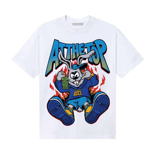 Royal Blue Sneakers DopeSkill T-Shirt At The Top Graphic Streetwear - White