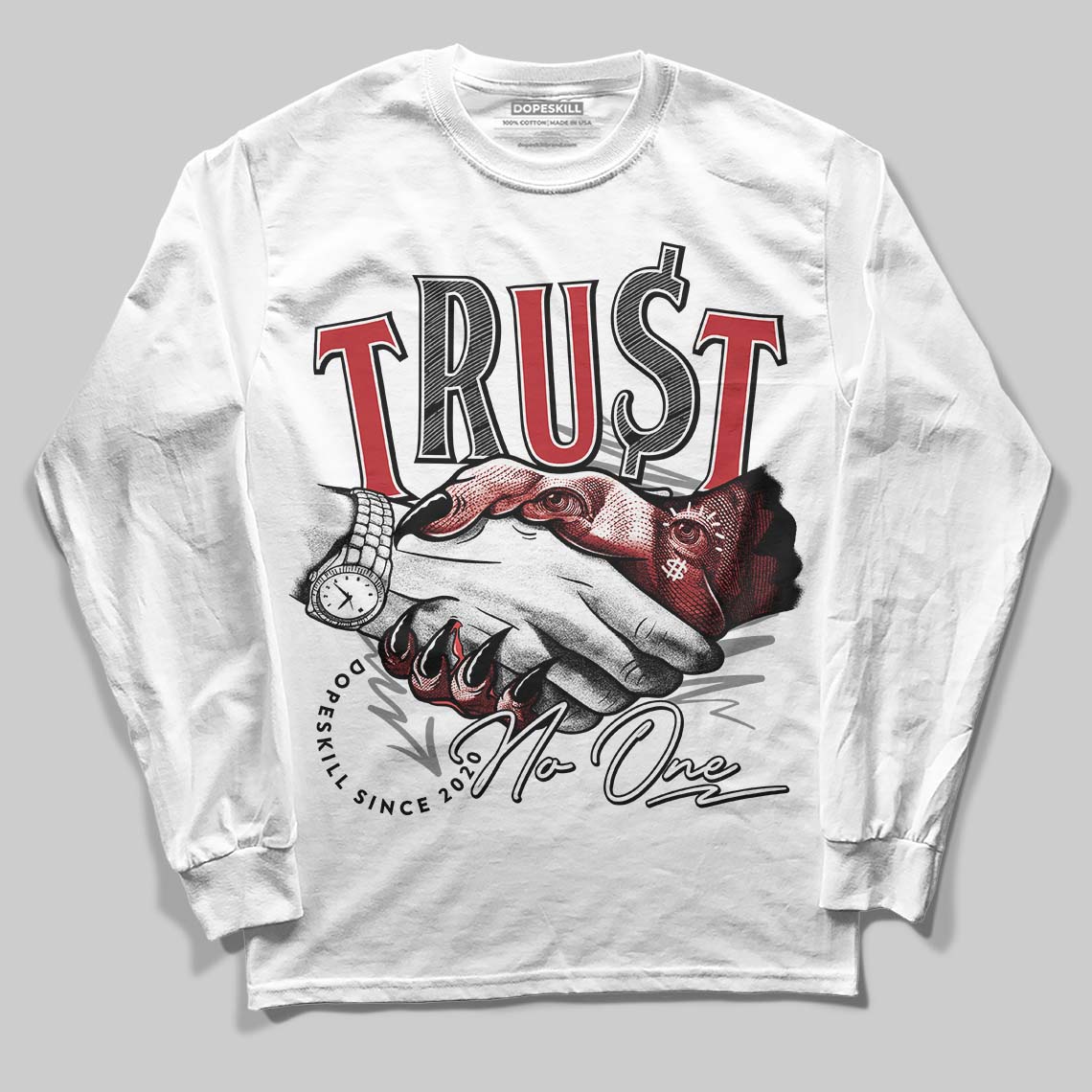 Jordan 8 Retro Bugs Bunny (2025) DopeSkill Long Sleeve T-Shirt Trust No One Graphic Streetwear - White