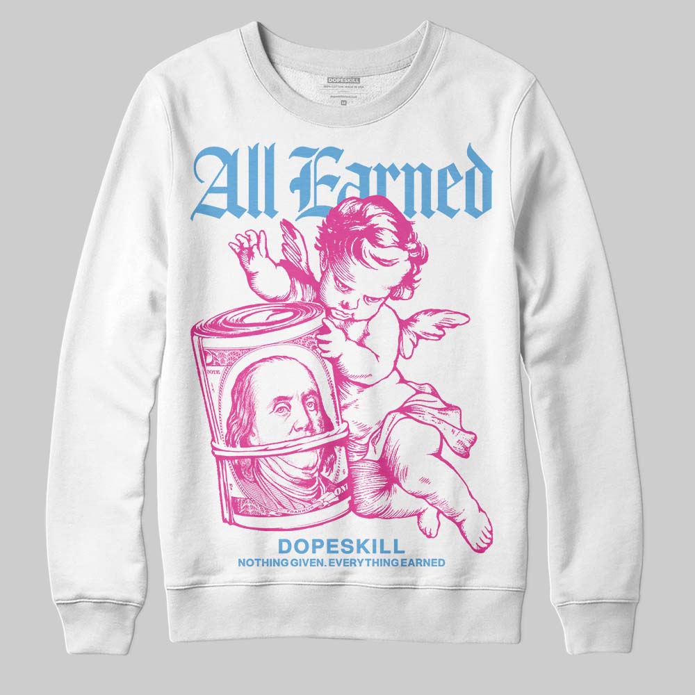 Dunk Low GS 'Triple Pink' DopeSkill Sweatshirt All Earned Graphic Streetwear - White
