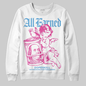 Dunk Low GS 'Triple Pink' DopeSkill Sweatshirt All Earned Graphic Streetwear - White