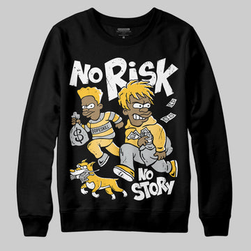 Jordan 12 "Phantom" DopeSkill Sweatshirt No Risk No Story Graphic Streetwear - Black