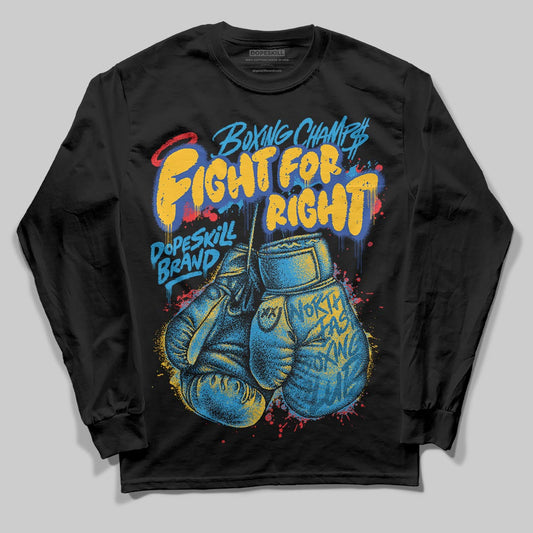 Royal Blue Sneakers DopeSkill Long Sleeve T-Shirt Fight For Right Graphic Streetwear - Black