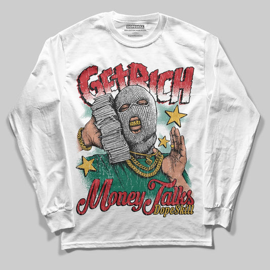 Jordan 3 Mexico 'El Vuelo' DopeSkill Long Sleeve T-Shirt Get Rich Graphic Streetwear - White