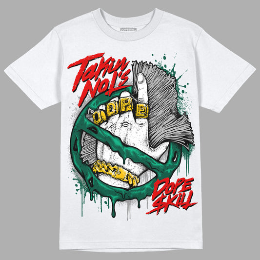 Dunk Low SE Lottery Pack Malachite Green DopeSkill T-Shirt Takin No L's Graphic Streetwear - White 