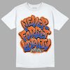 Dunk Low Futura Orange Blaze DopeSkill T-Shirt Never Forget Loyalty Graphic Streetwear - White