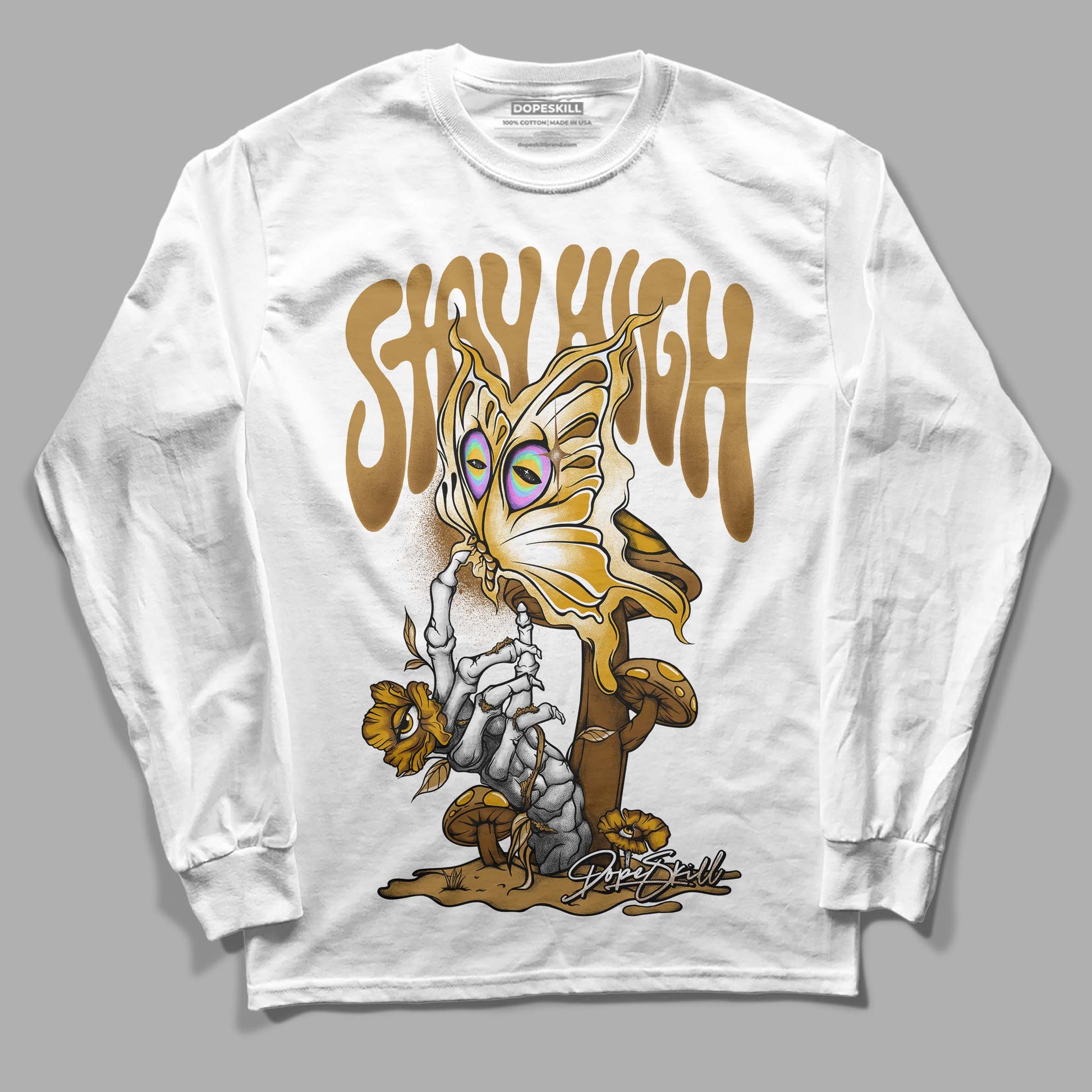 Jordan 13 Wheat 2023 DopeSkill Long Sleeve T-Shirt Stay High Graphic Streetwear - WHite