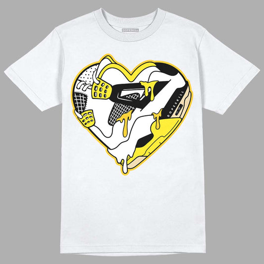 Jordan 4 Retro “Vivid Sulfur” DopeSkill T-Shirt Heart Jordan 4 Graphic Streetwear  - White 