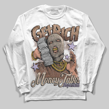 Harris Tweed x Wmns Dunk Low 'Sesame' DopeSkill Long Sleeve T-Shirt Get Rich Graphic Streetwear - White
