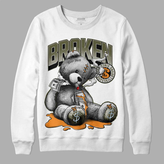 Jordan 5 "Olive" DopeSkill Sweatshirt Sick Bear Graphic Streetwear - White